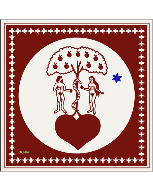 Silk headscarf Adam & Eve GUNIA PROJECT