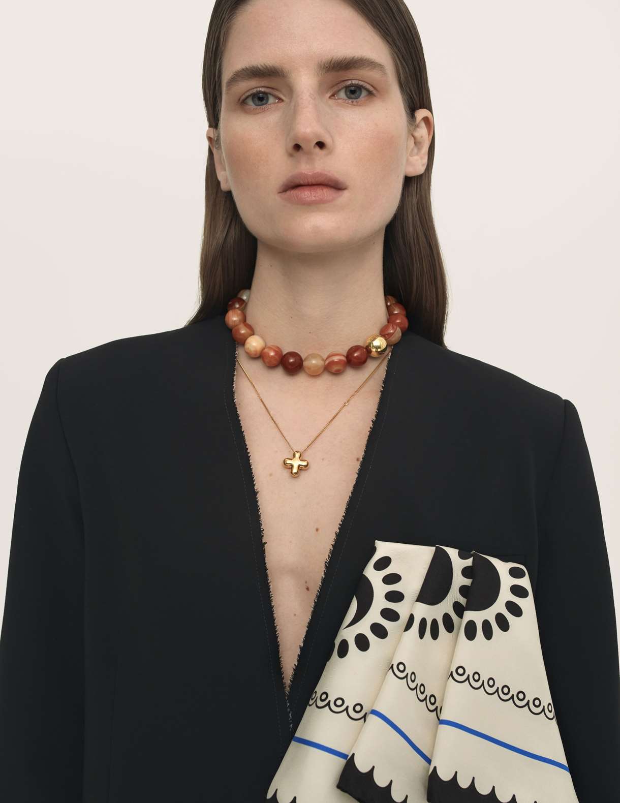 Silk headscarf ivory GUNIA PROJECT