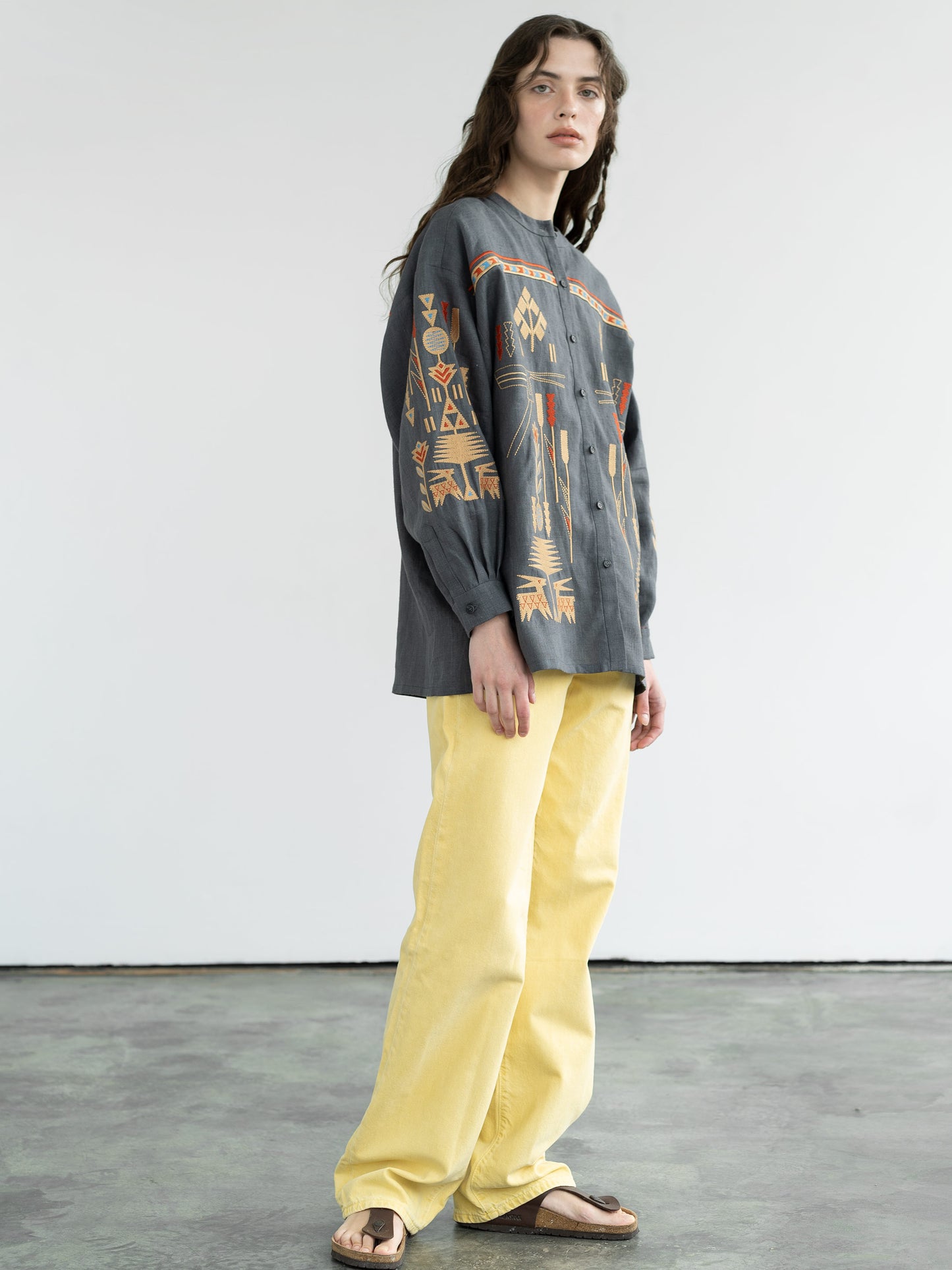 Linen shirt with embroidery Saenko ETNODIM