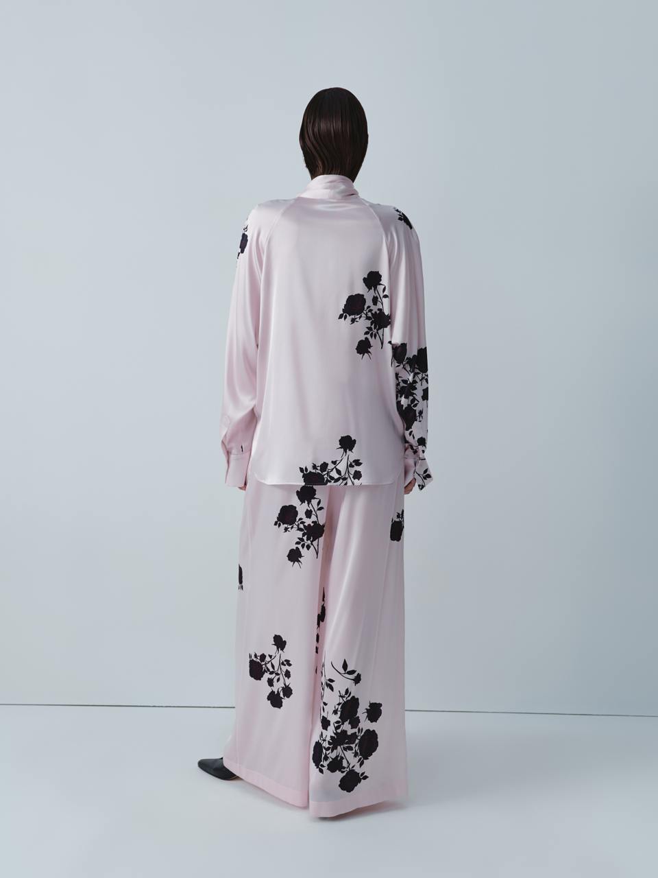 Floral print silk blouse with scarf ELENA REVA