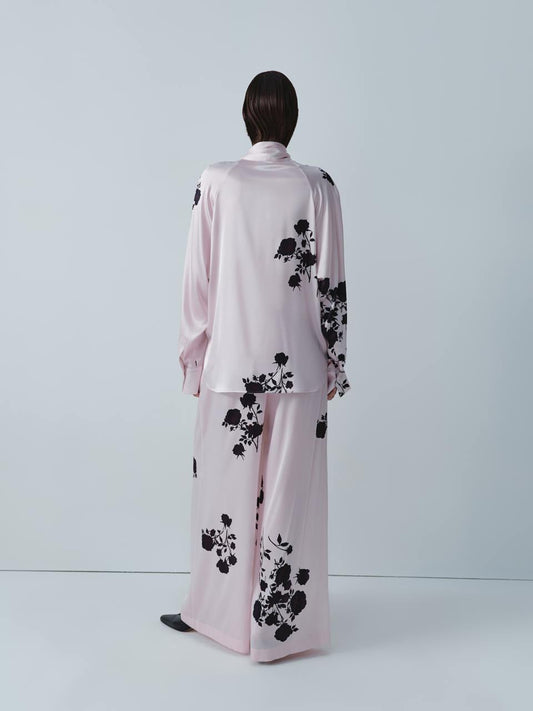 Floral print silk pajama trousers ELENA REVA