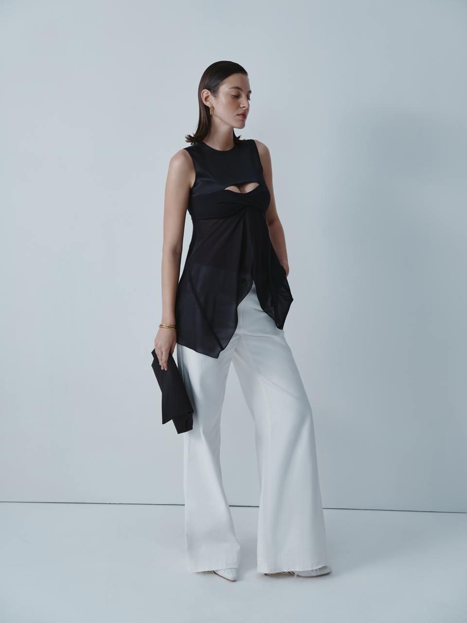 Black silk top ELENA REVA