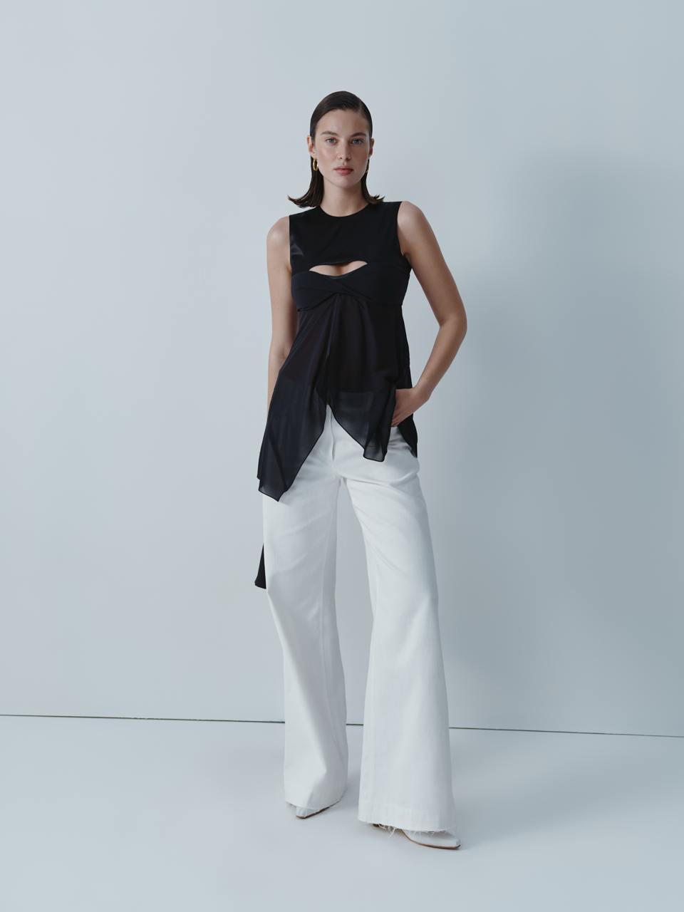 Black silk top ELENA REVA