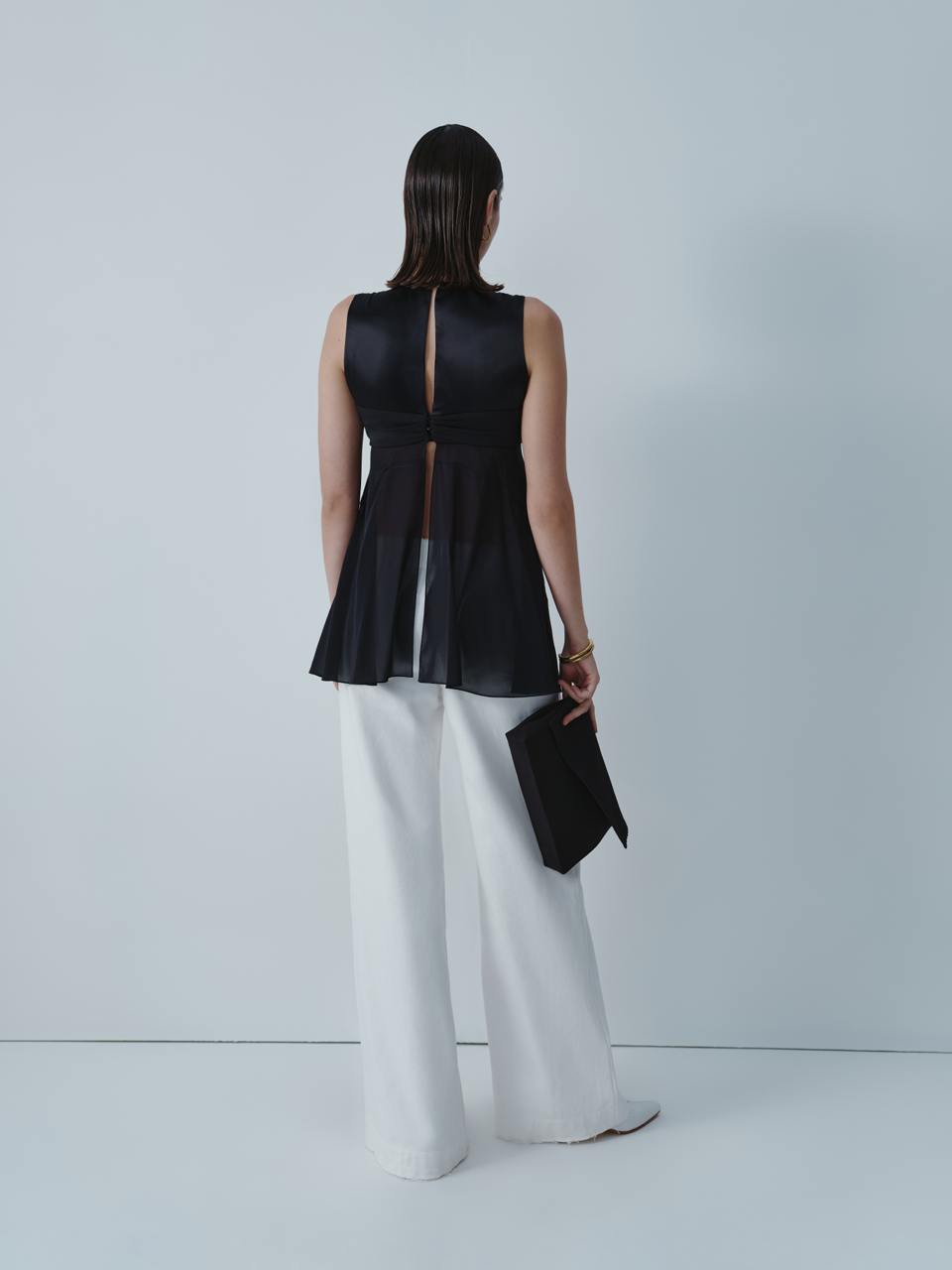 Black silk top ELENA REVA
