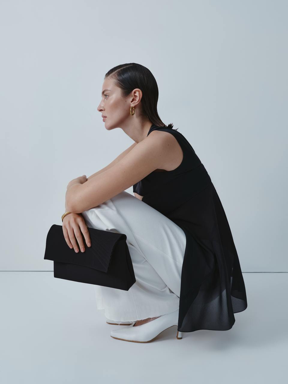 Black silk top ELENA REVA