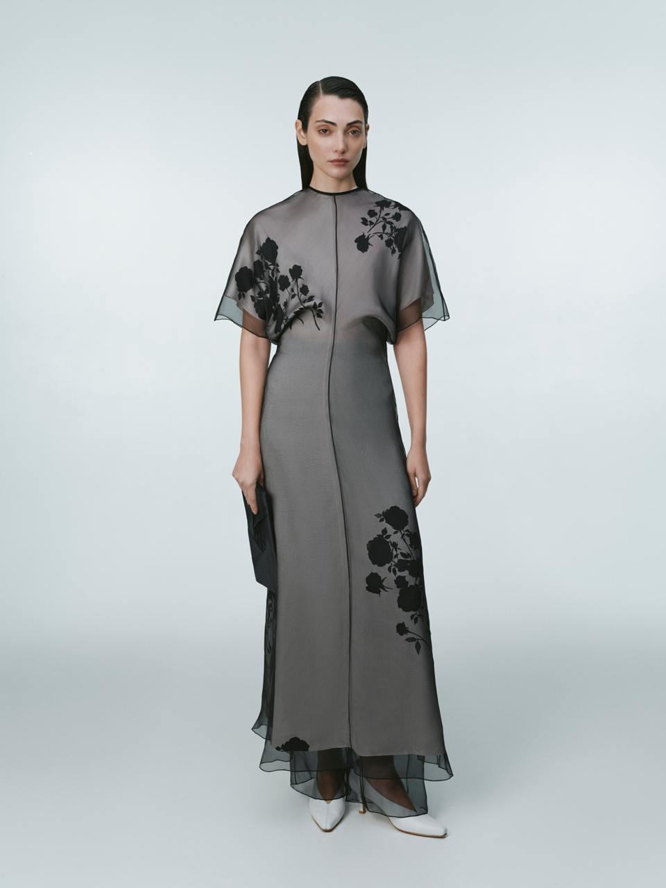 Floral print silk midi dress ELENA REVA