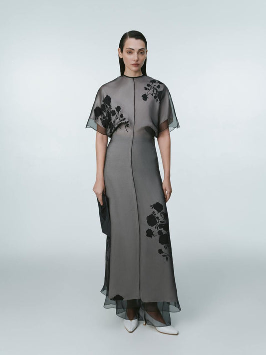 Floral print silk midi dress ELENA REVA