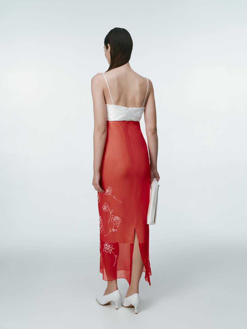 Red chiffon dress ELENA REVA