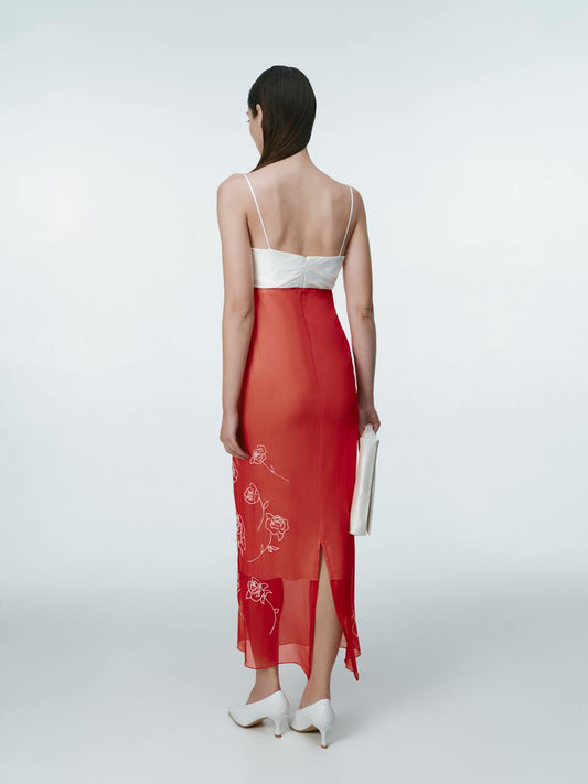 Red chiffon dress ELENA REVA