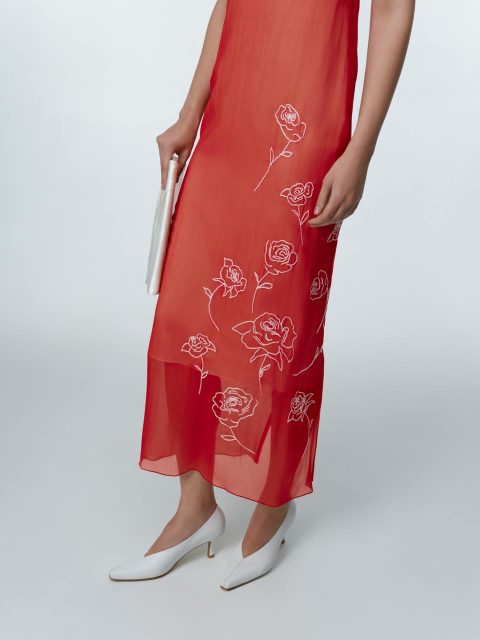 Red chiffon dress ELENA REVA