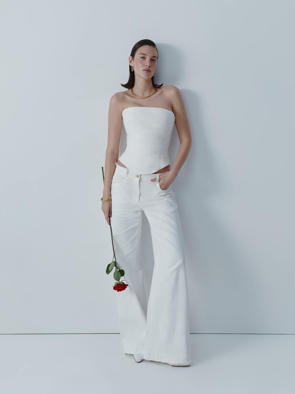 Ivory chiffon bustier ELENA REVA