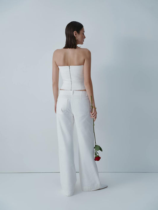 Ivory wide-leg jeans ELENA REVA