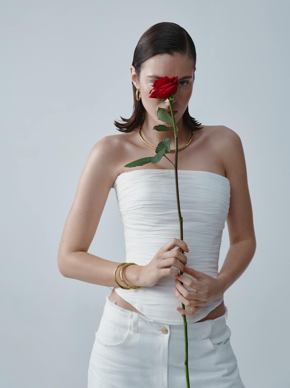 Ivory chiffon bustier ELENA REVA