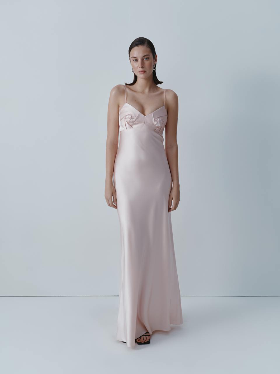 Dusky pink silk origami dress ELENA REVA