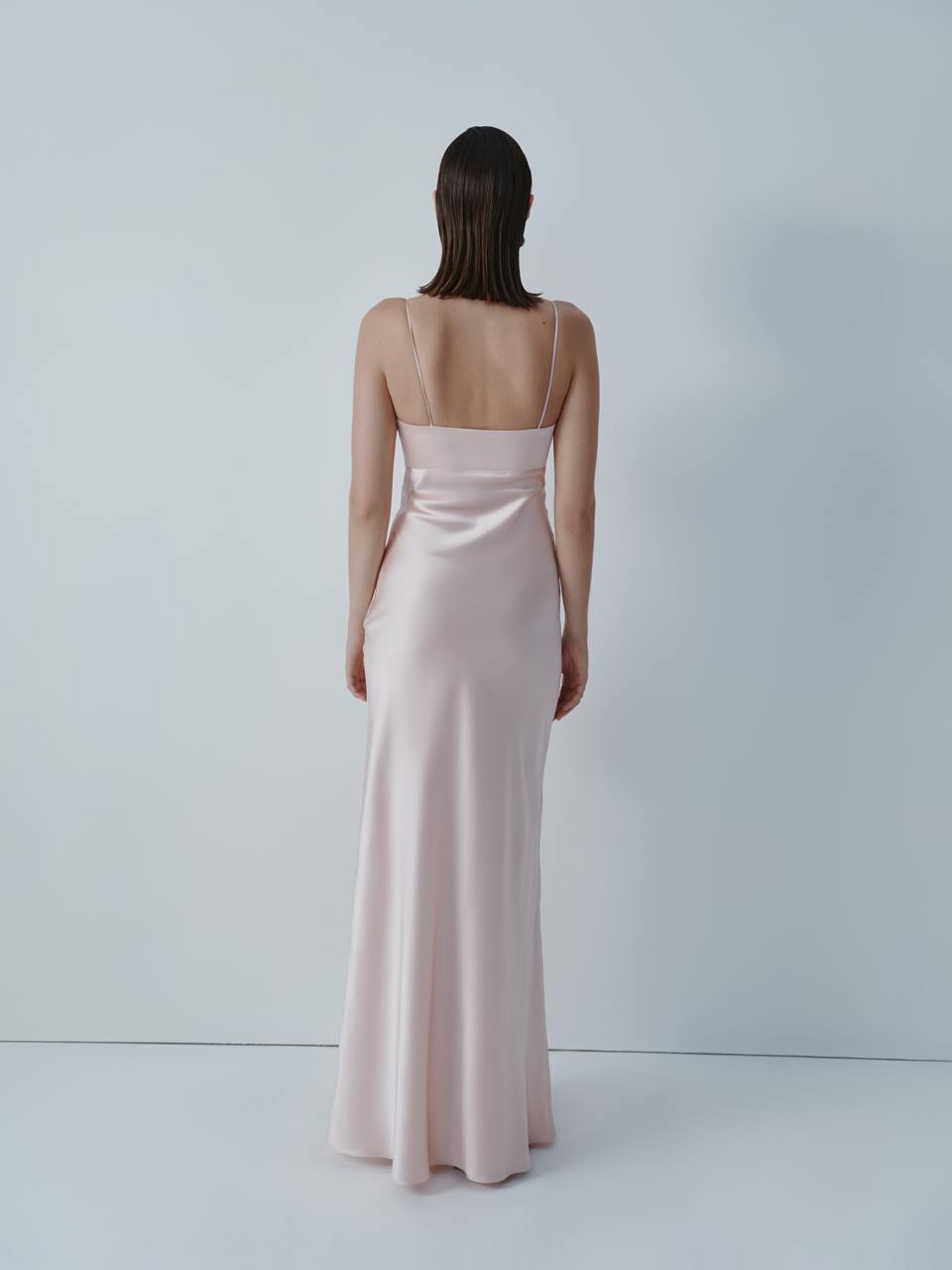 Dusky pink silk origami dress ELENA REVA
