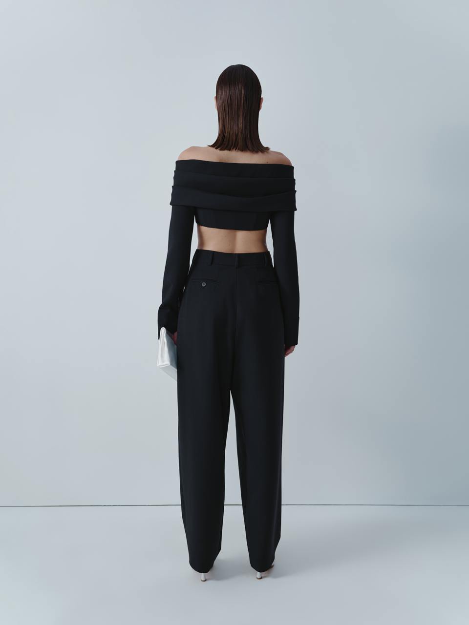 Oversize black wool trousers ELENA REVA