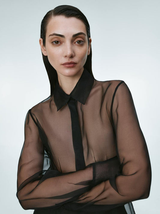 Black organza shirt ELENA REVA
