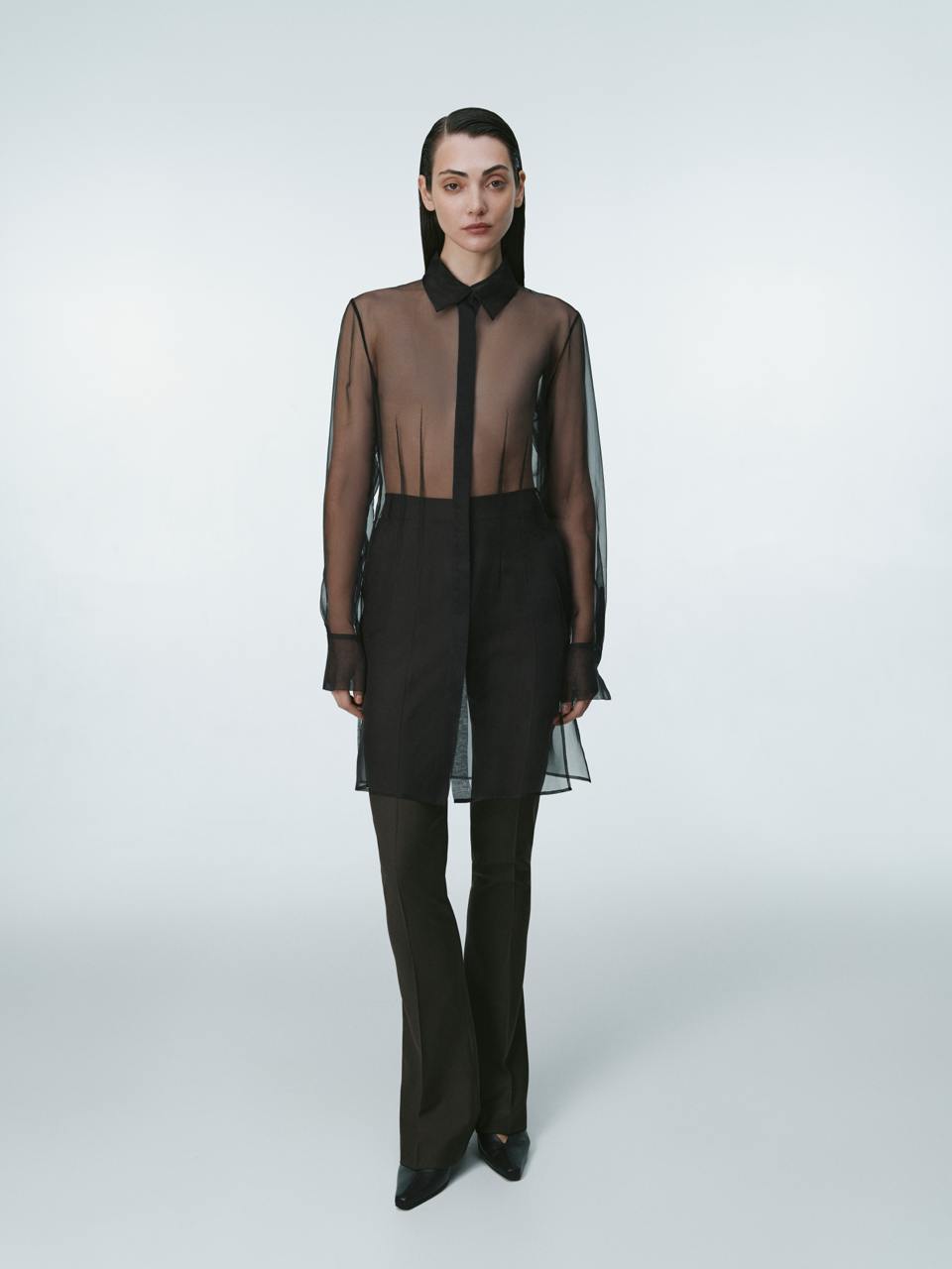 Black organza shirt ELENA REVA