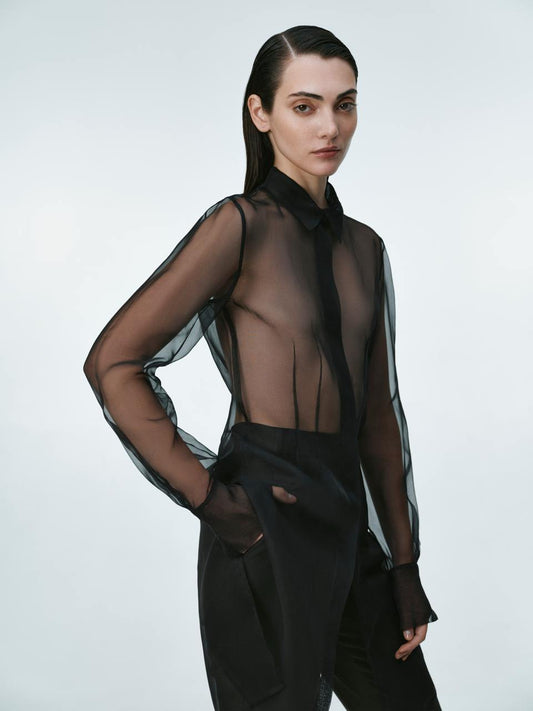 Black organza shirt ELENA REVA