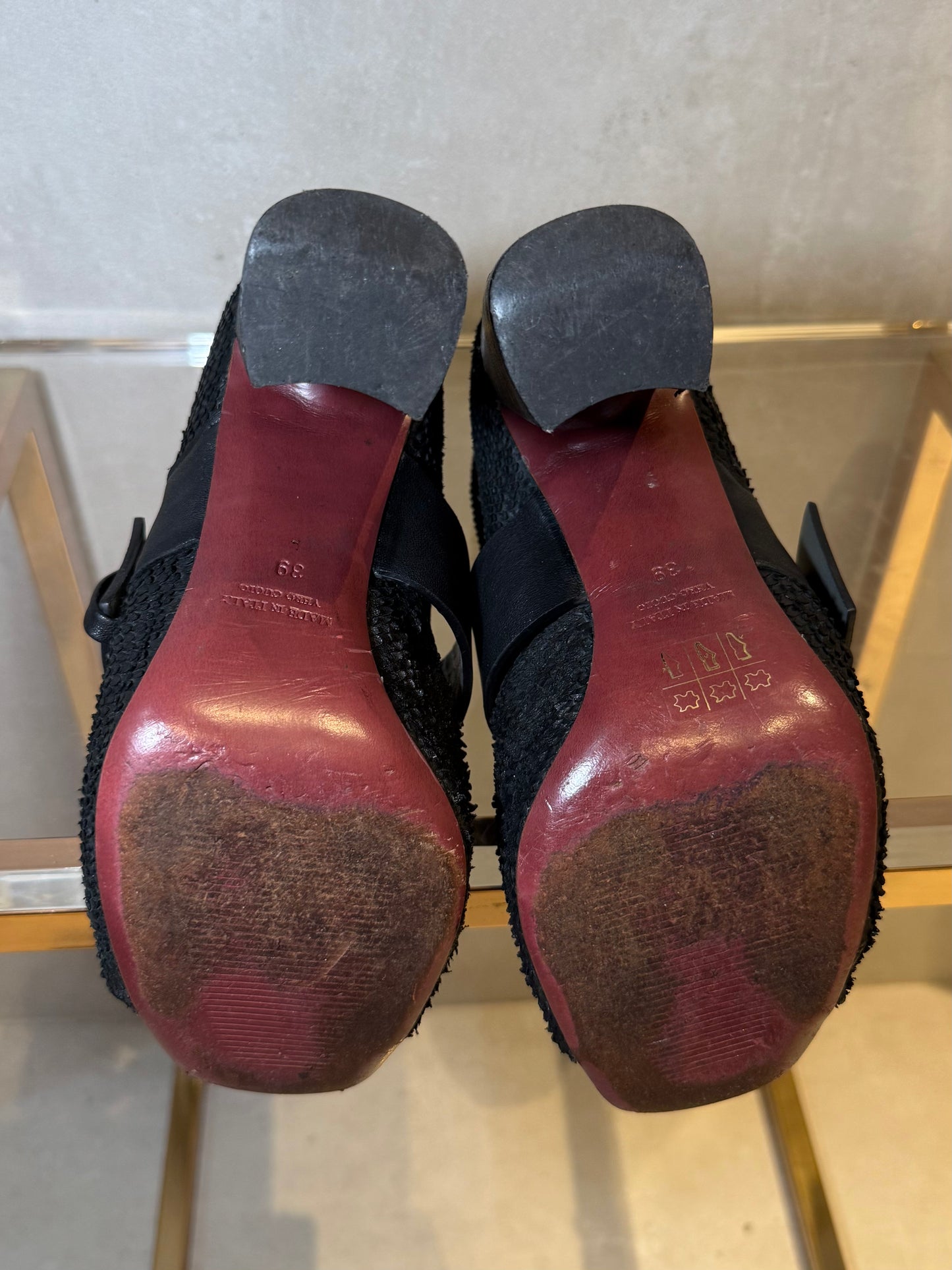 Heeled Ankle Boots Black Leather VERO CUOIO (Pre-Owned)