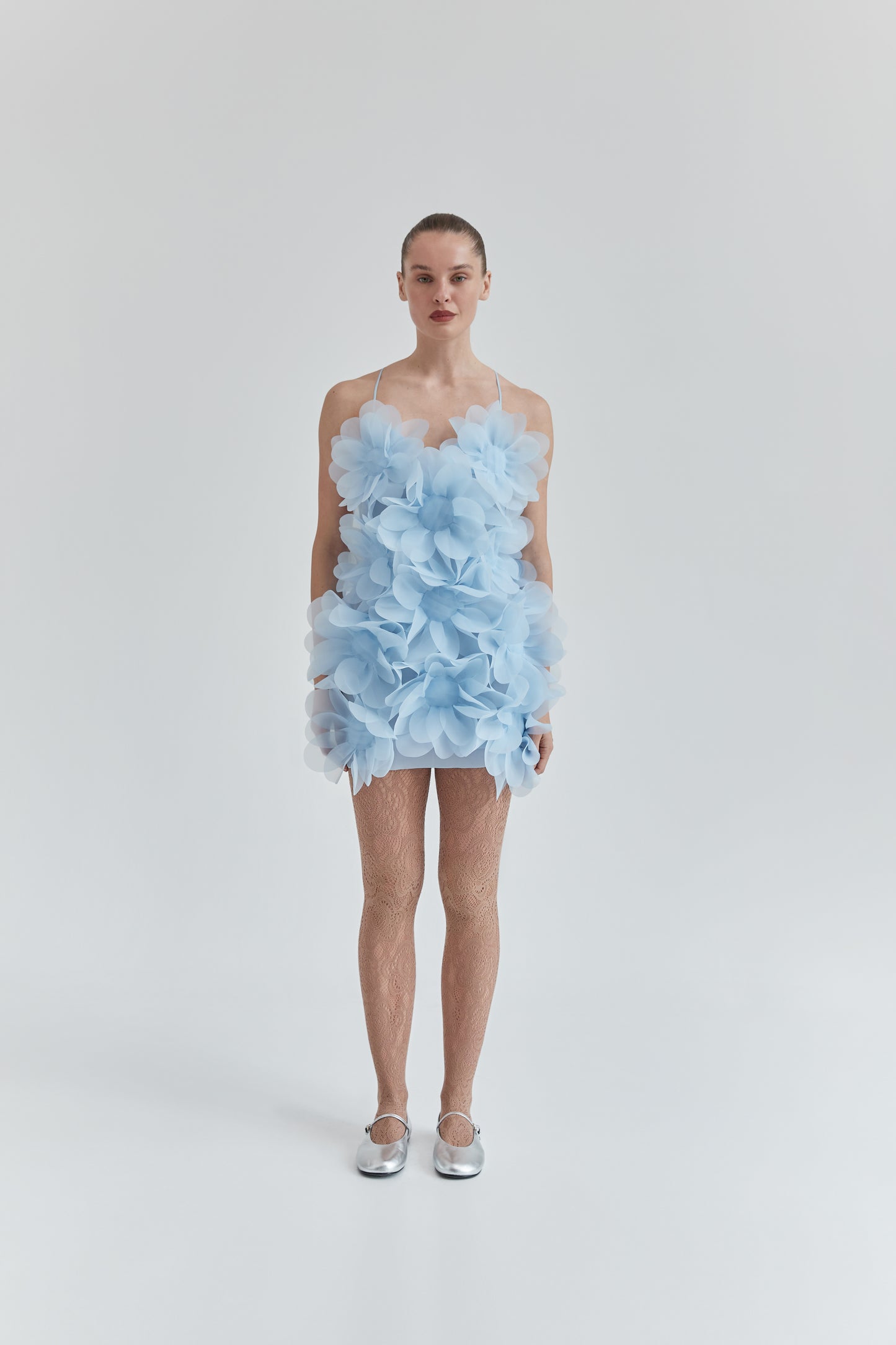 Peony Passion Dress in crisp blue PASKAL