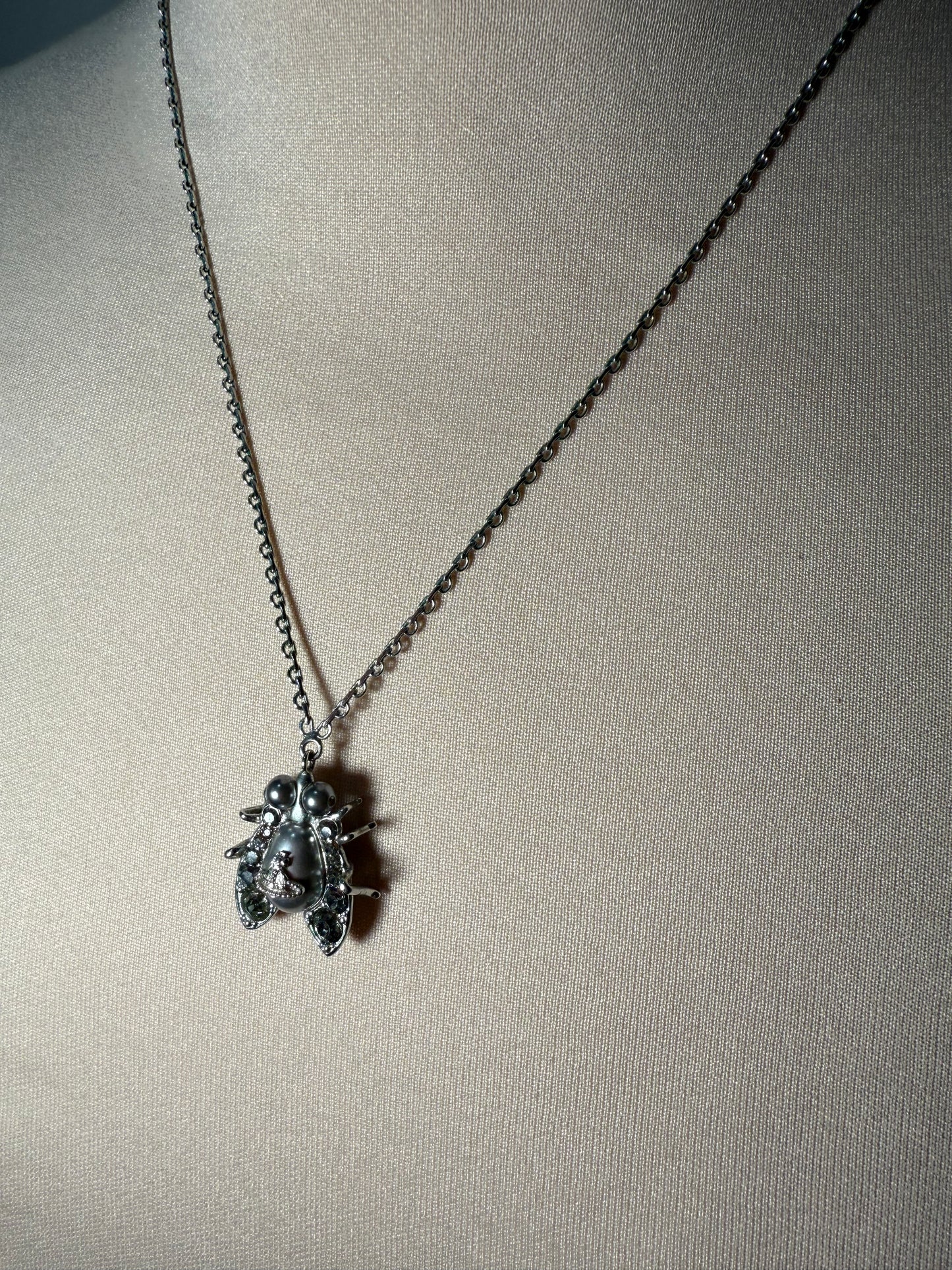 Crystal Pendant Necklace Silver Tone VIVIENNE WESTWOOD (Pre-Owned)