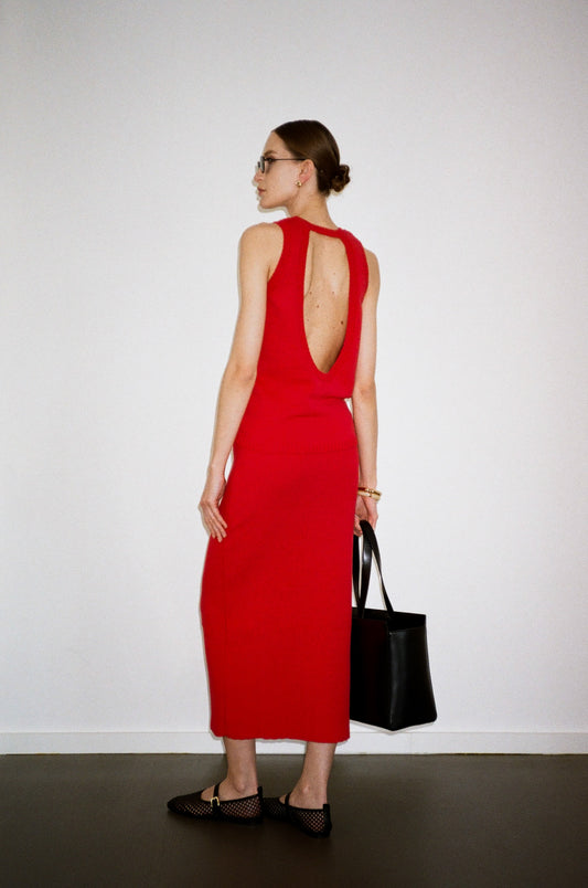 KNITTED TANK TOP WITH OPEN BACK KATERINA KVIT