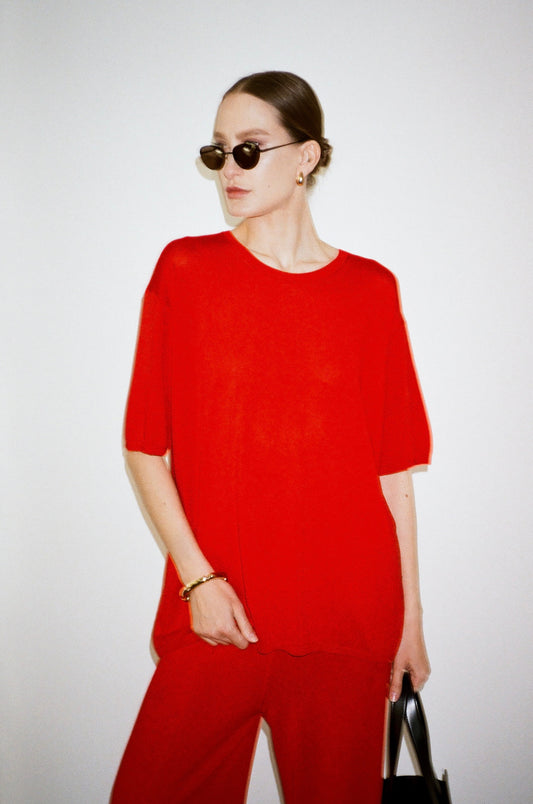 KNITTED T-SHIRT KATERINA KVIT