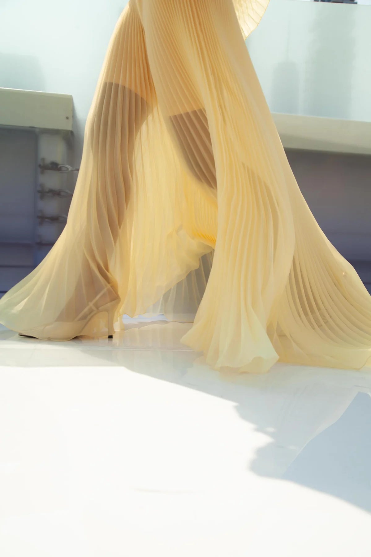 Alisha Pleated Yellow Dress J’AMEMME
