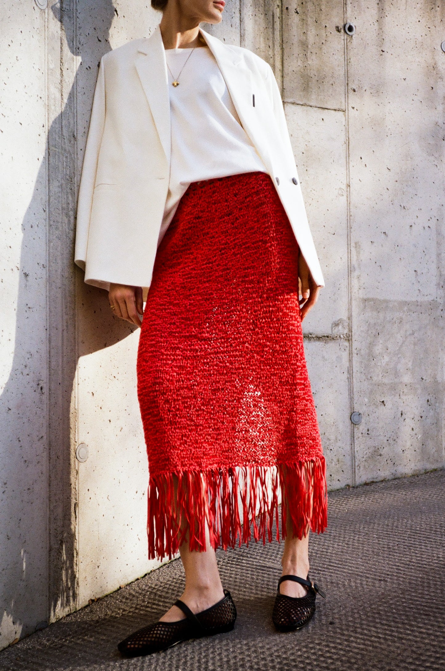 HANDMADE KNITTED SKIRT KATERINA KVIT