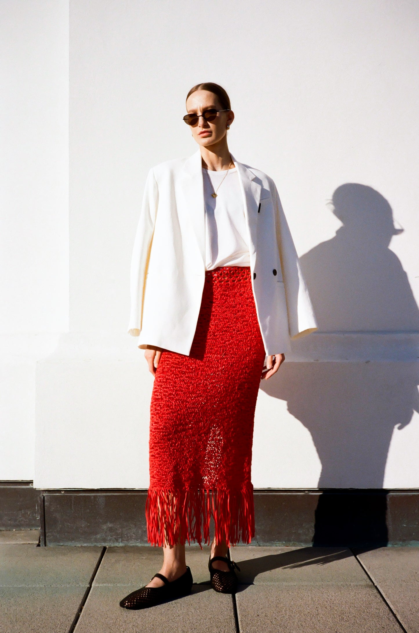 HANDMADE KNITTED SKIRT KATERINA KVIT
