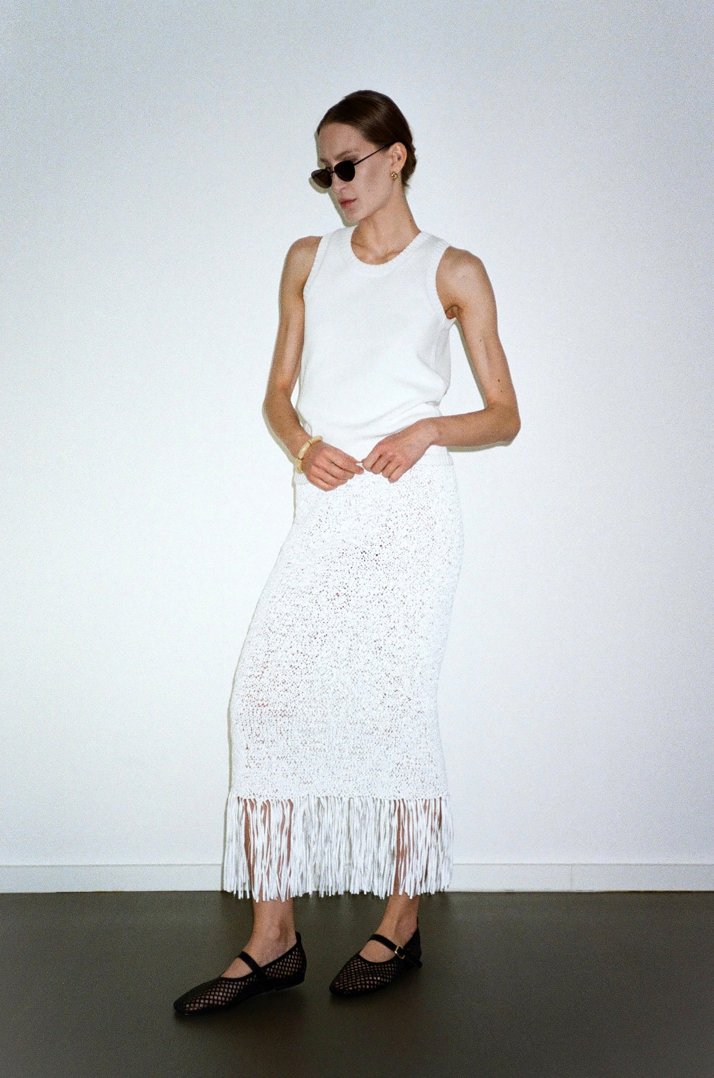 HANDMADE KNITTED SKIRT KATERINA KVIT