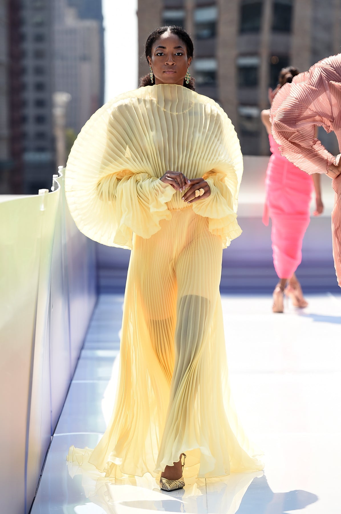 Alisha Pleated Yellow Dress J’AMEMME