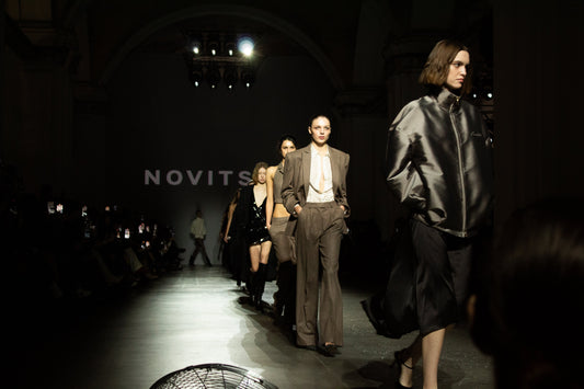 Brown cashmere high waisted wide leg trousers NOVITSKA