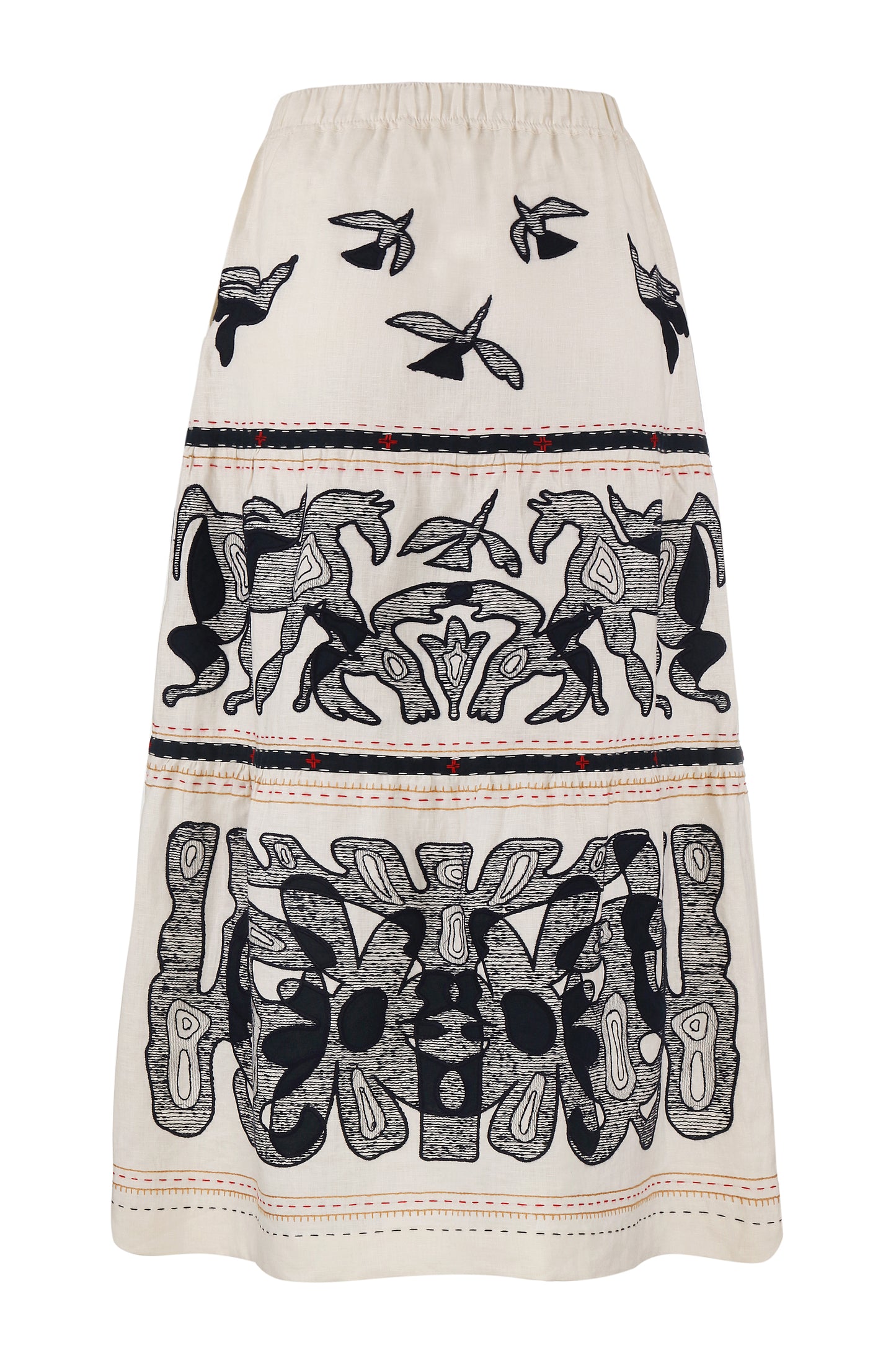Animal Realm Long Skirt in Ivory My Sleeping Gypsy