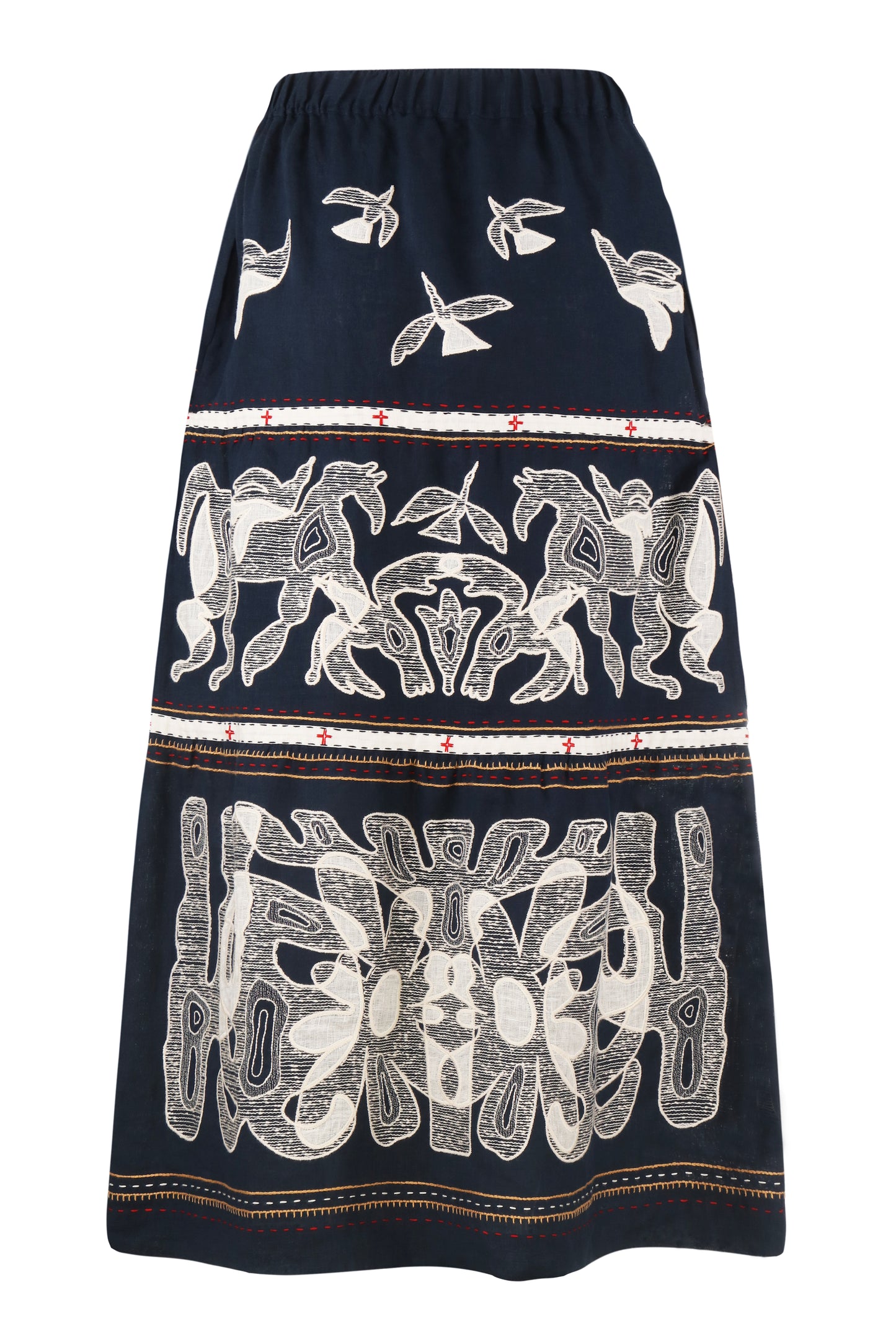 Animal Realm Long Skirt in Navy Blue My Sleeping Gypsy