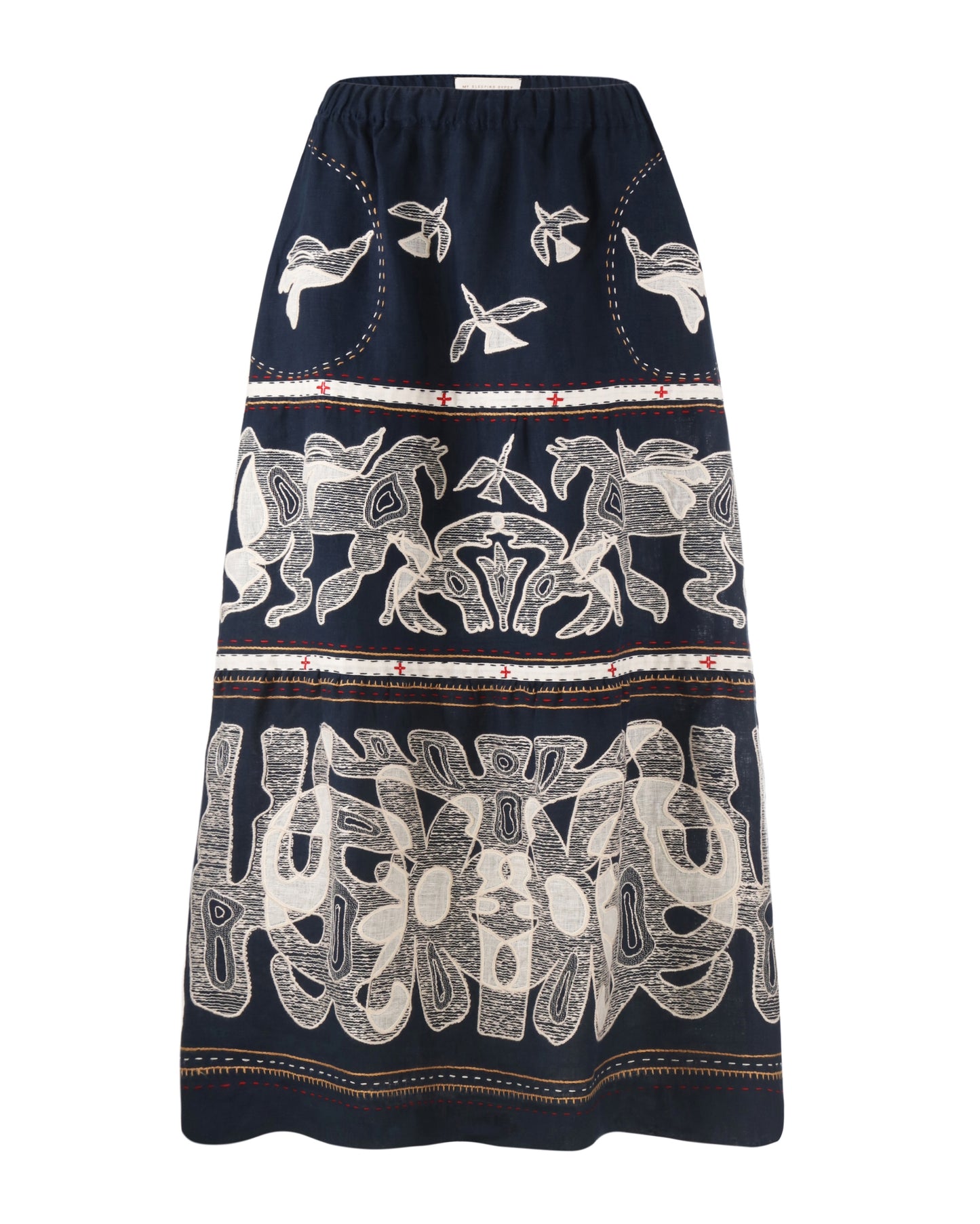 Animal Realm Long Skirt in Navy Blue My Sleeping Gypsy