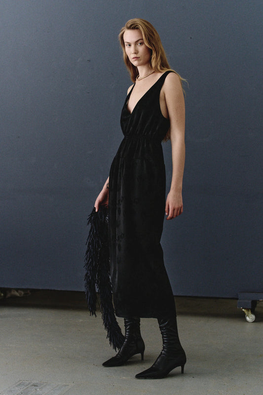 BLACK FLOWER DRESS KATERINA KVIT