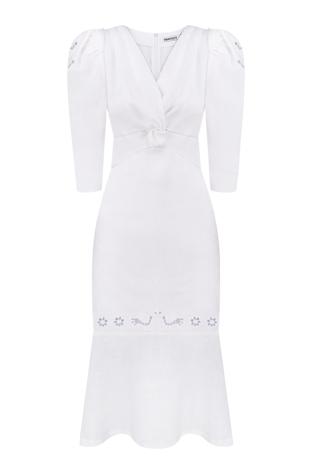 "Tree of love" white midi dress FOBERINI