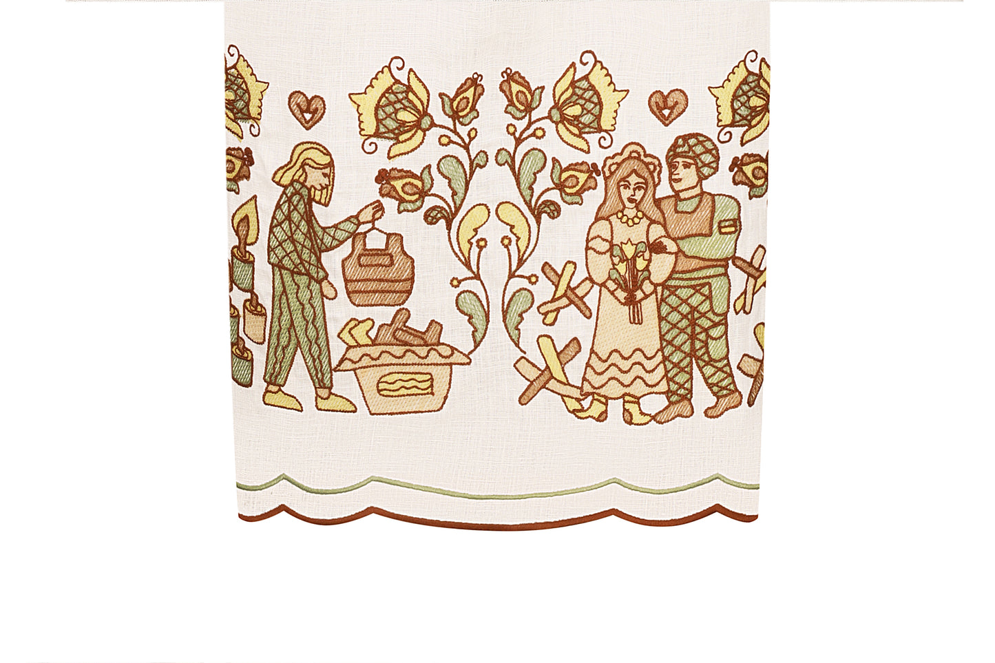 "Embroidery history" beige midi dress FOBERINI