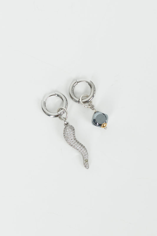 SERSEI earrings with hematite and pendant SAMOKISH