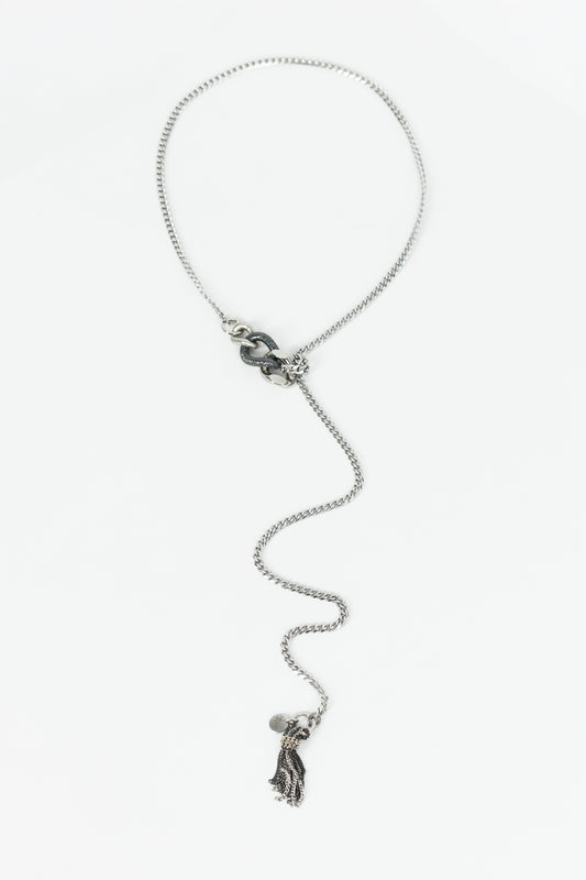 TERI SILVER necklace with mixed chains SAMOKISH