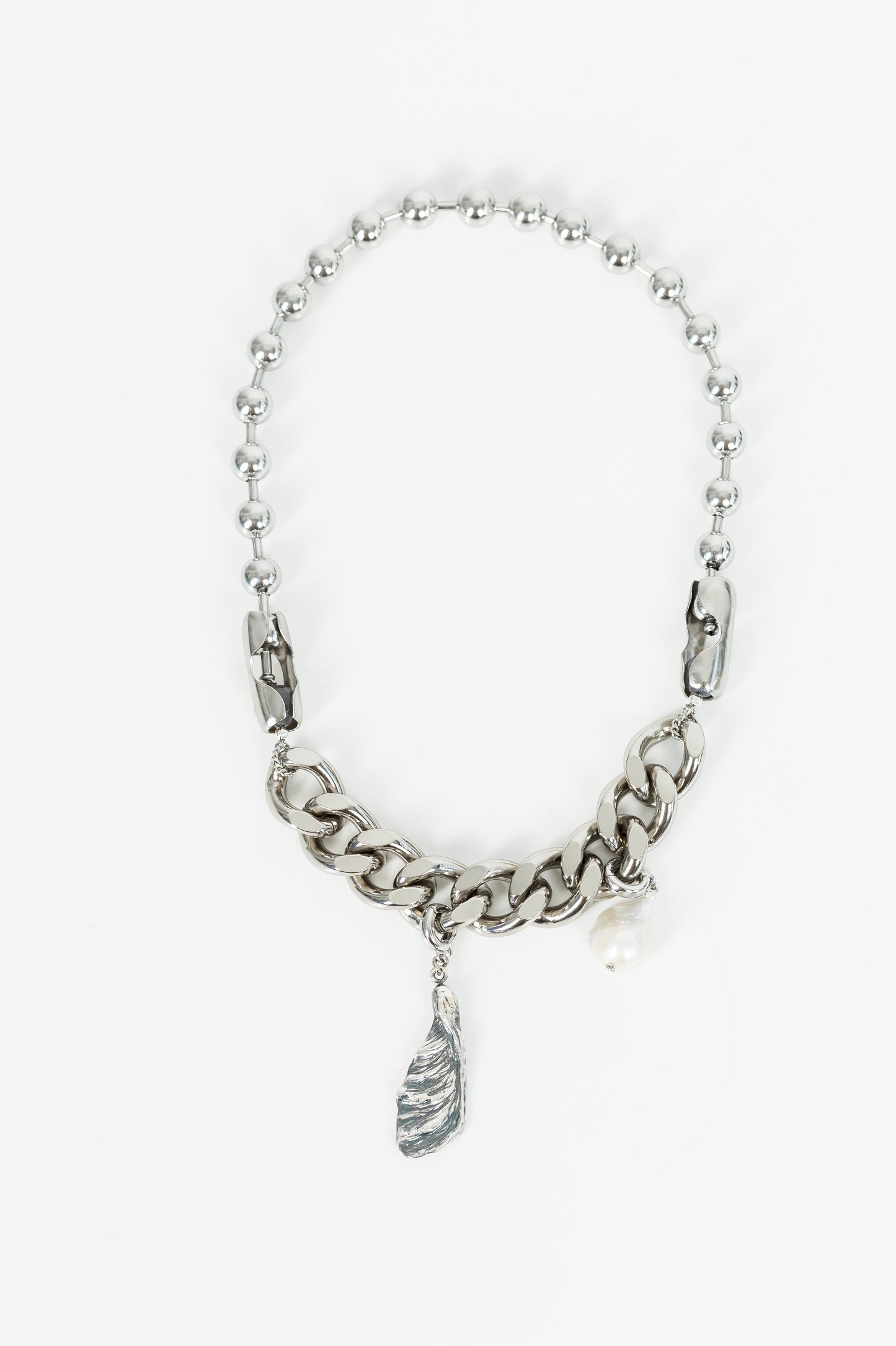 ESTER SILVER necklace with baroque pearl and pendant SAMOKISH