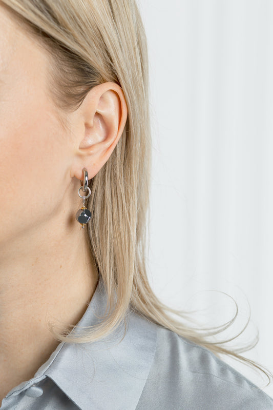 SERSEI earrings with hematite and pendant SAMOKISH