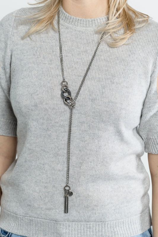 TERI SILVER necklace with mixed chains SAMOKISH