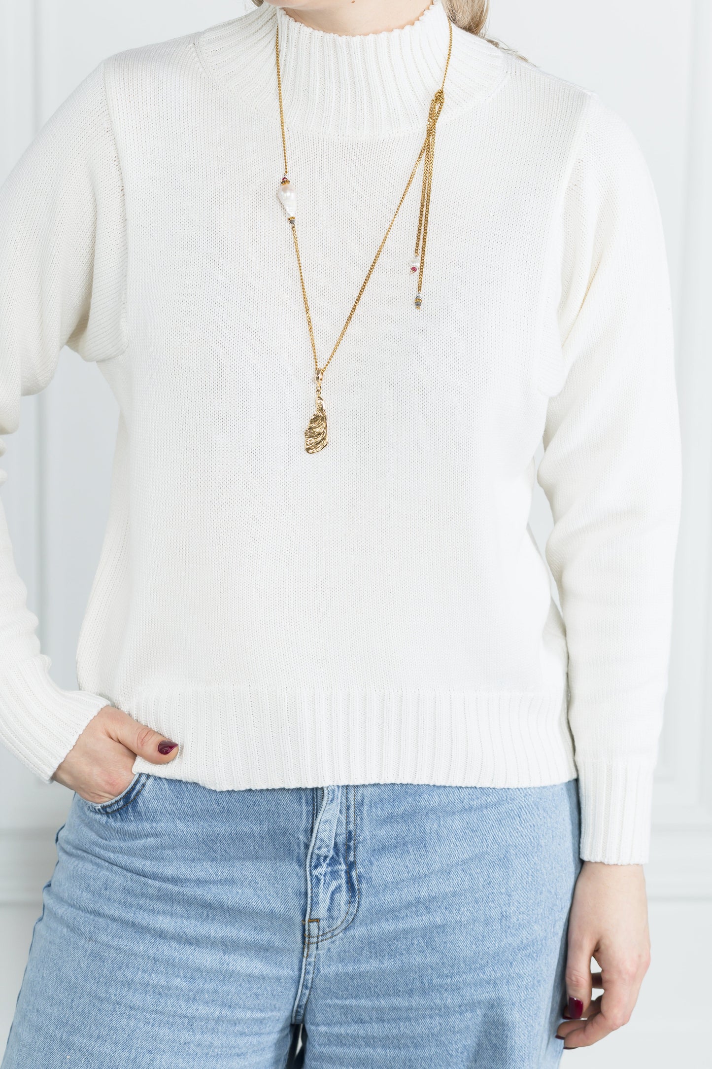 MIRANDA GOLD pendant with baroque pearl and pendant SAMOKISH