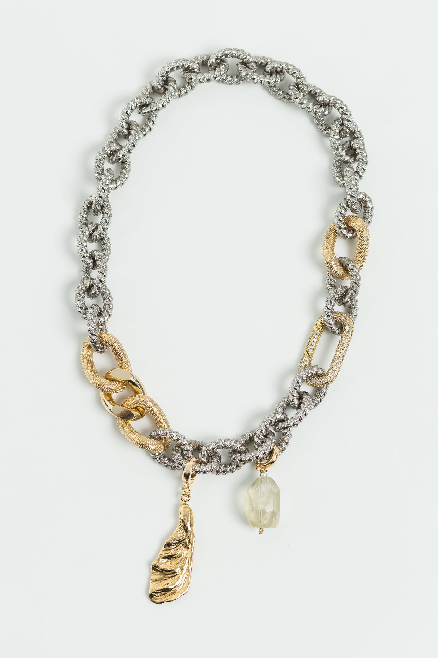 SAMANTHA GOLD necklace with quartz and pendant SAMOKISH