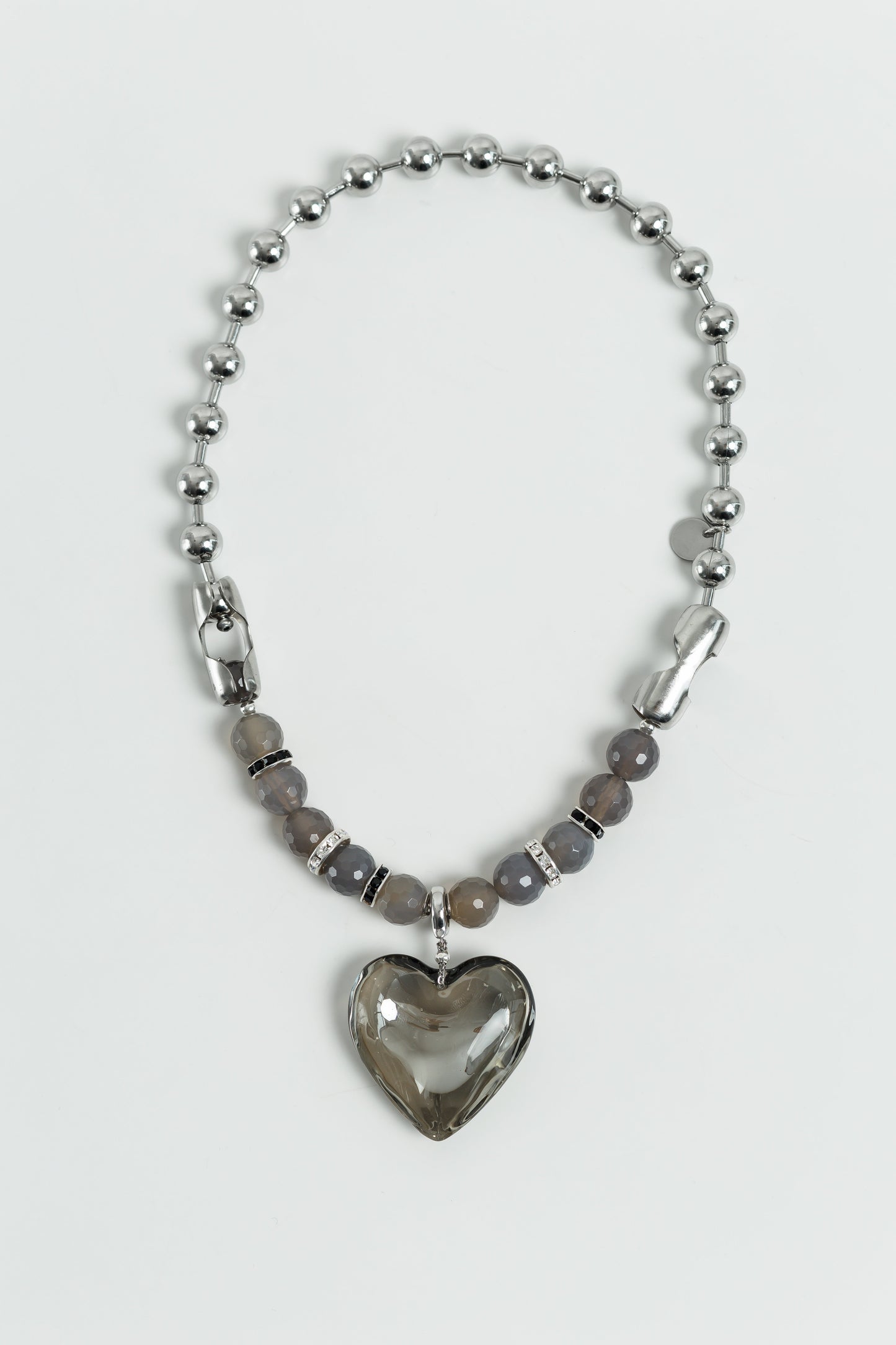 MELISSA necklace with agates and pendant heart SAMOKISH