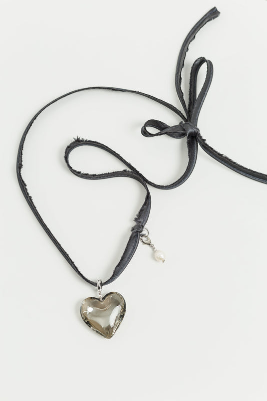 VIOLA necklace with baroque pearl and pendant heart SAMOKISH
