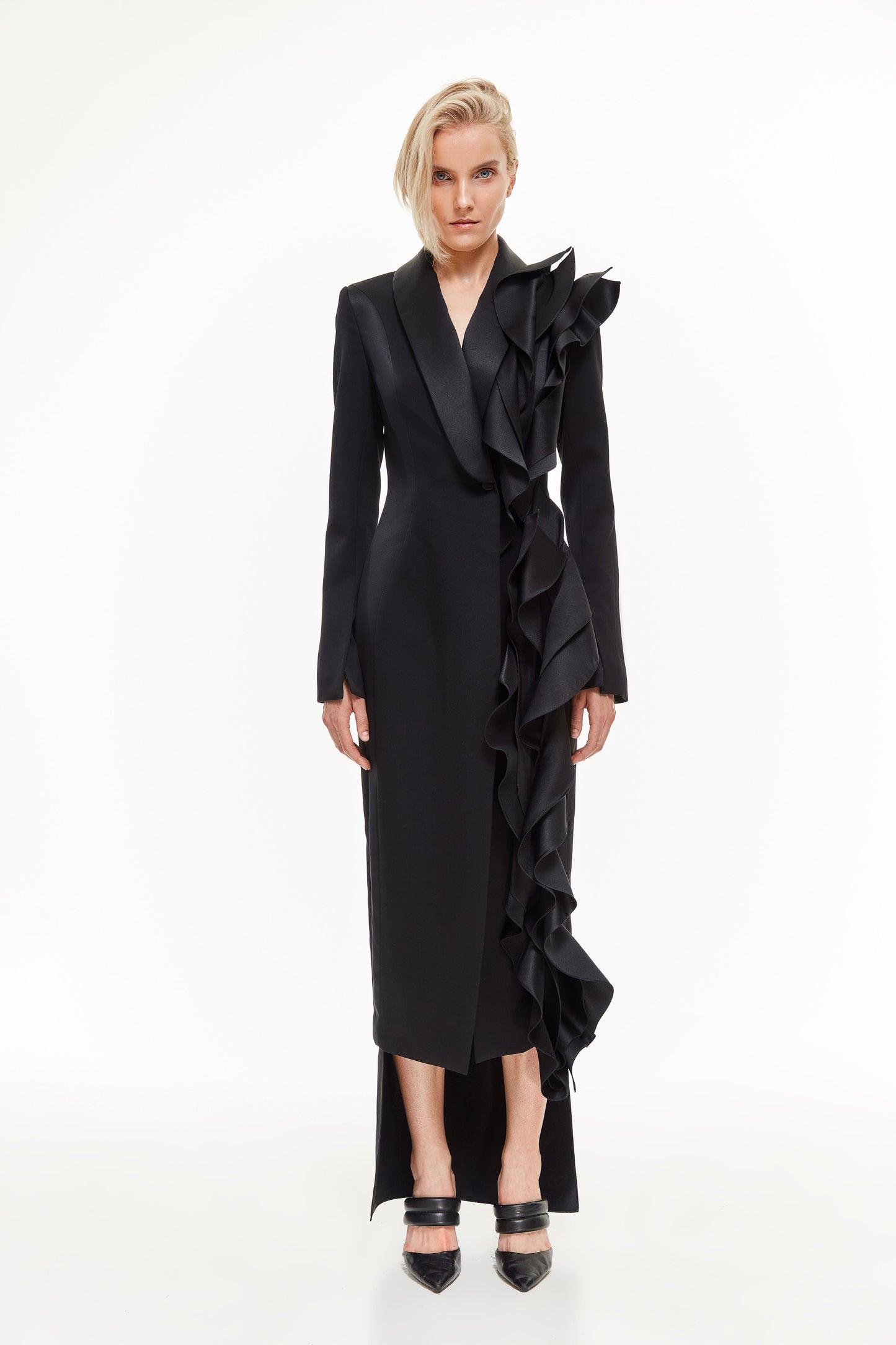 Tuxedo dress with ruffles VALERY KOVALSKA